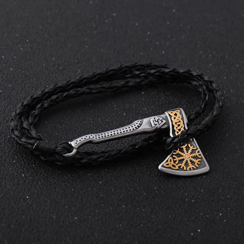 Gold Helm Axe Bracelet
