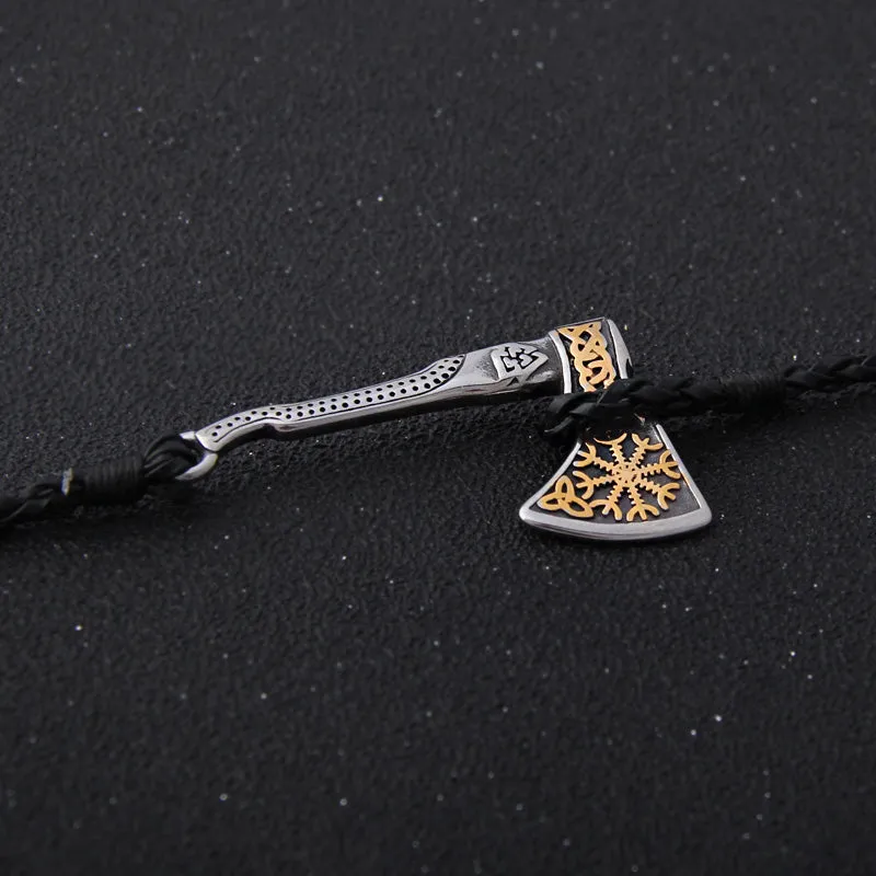 Gold Helm Axe Bracelet