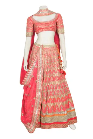 Gorgeous Bridal lehenga in peach color online