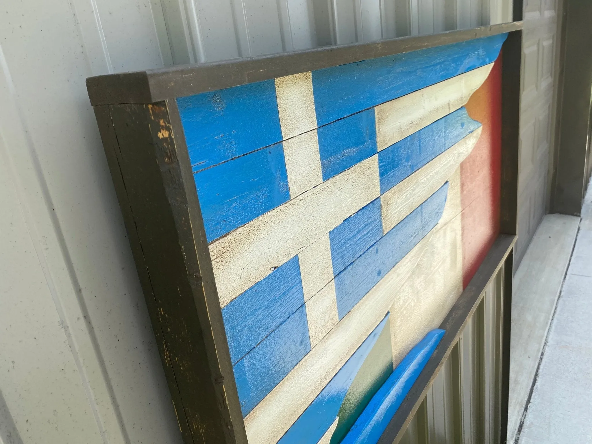 Greek/Italian Flag  - 3D with Shadow Box