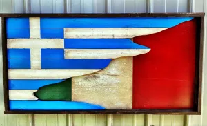 Greek/Italian Flag  - 3D with Shadow Box