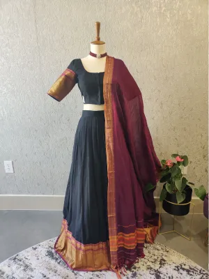 Half Saree Kids Lehenga choli Narayanpet pattu Lehenga Lyte weight Lehenga Soft fabric Lehenga Indian Wedding outfit Indian Halfsaree