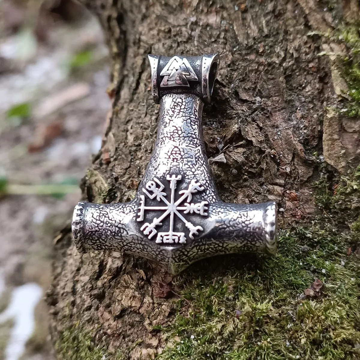 Hammer of Thor silver pendant