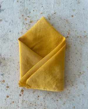 Hand-Dyed Silk Pocket Squares - Sulfur Cosmos