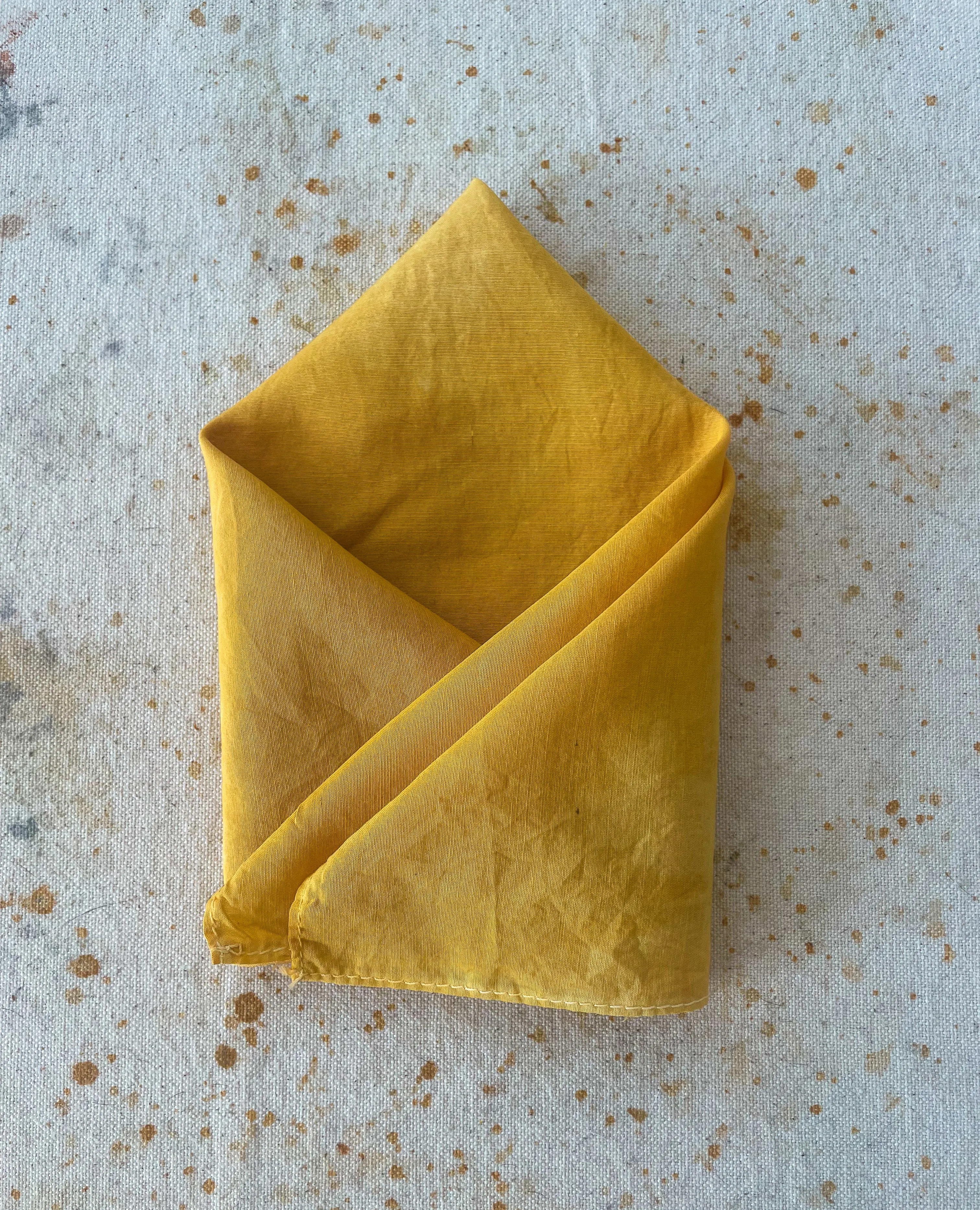 Hand-Dyed Silk Pocket Squares - Sulfur Cosmos