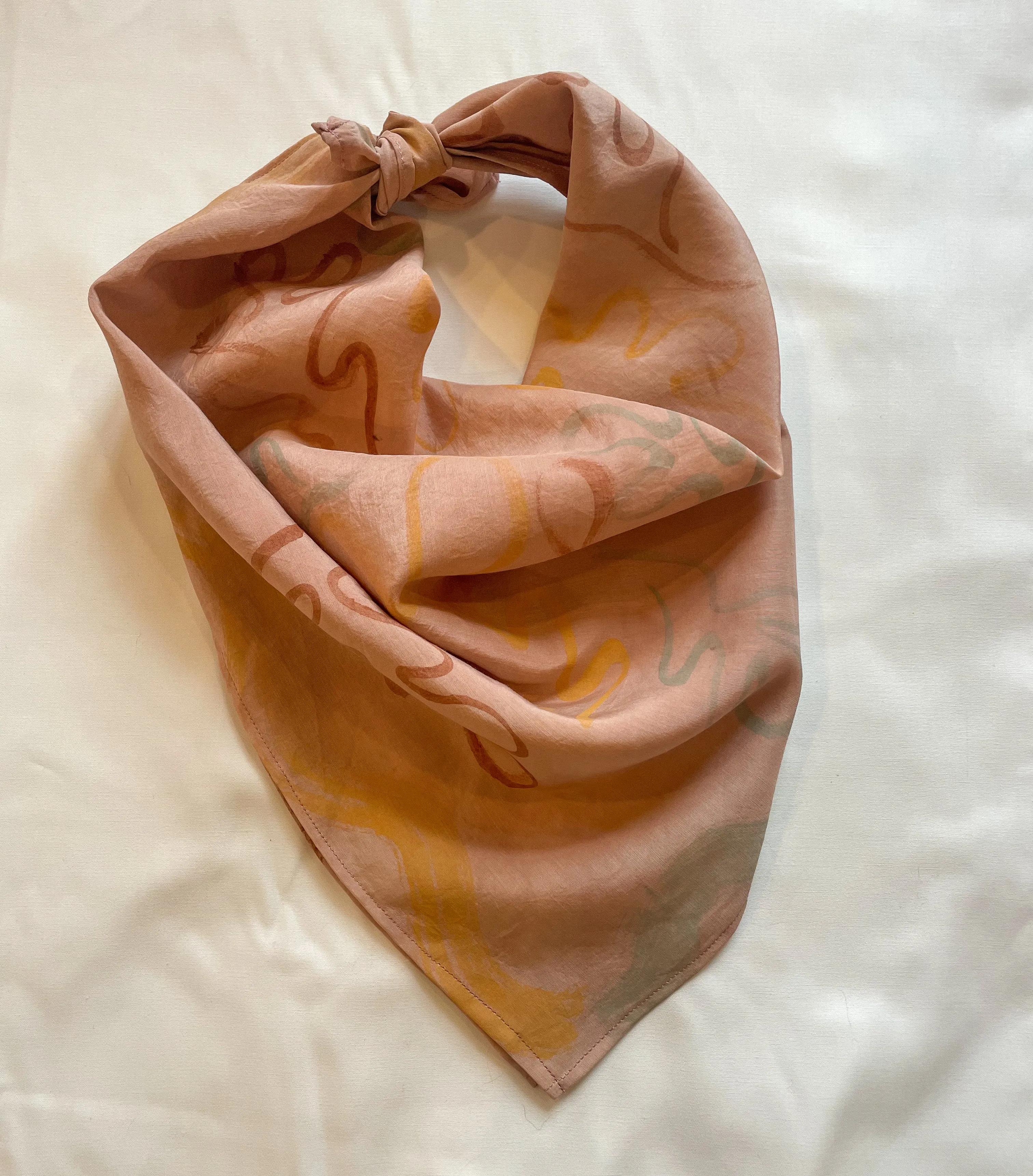 Hand-Painted Scarf - Autumn Leaves