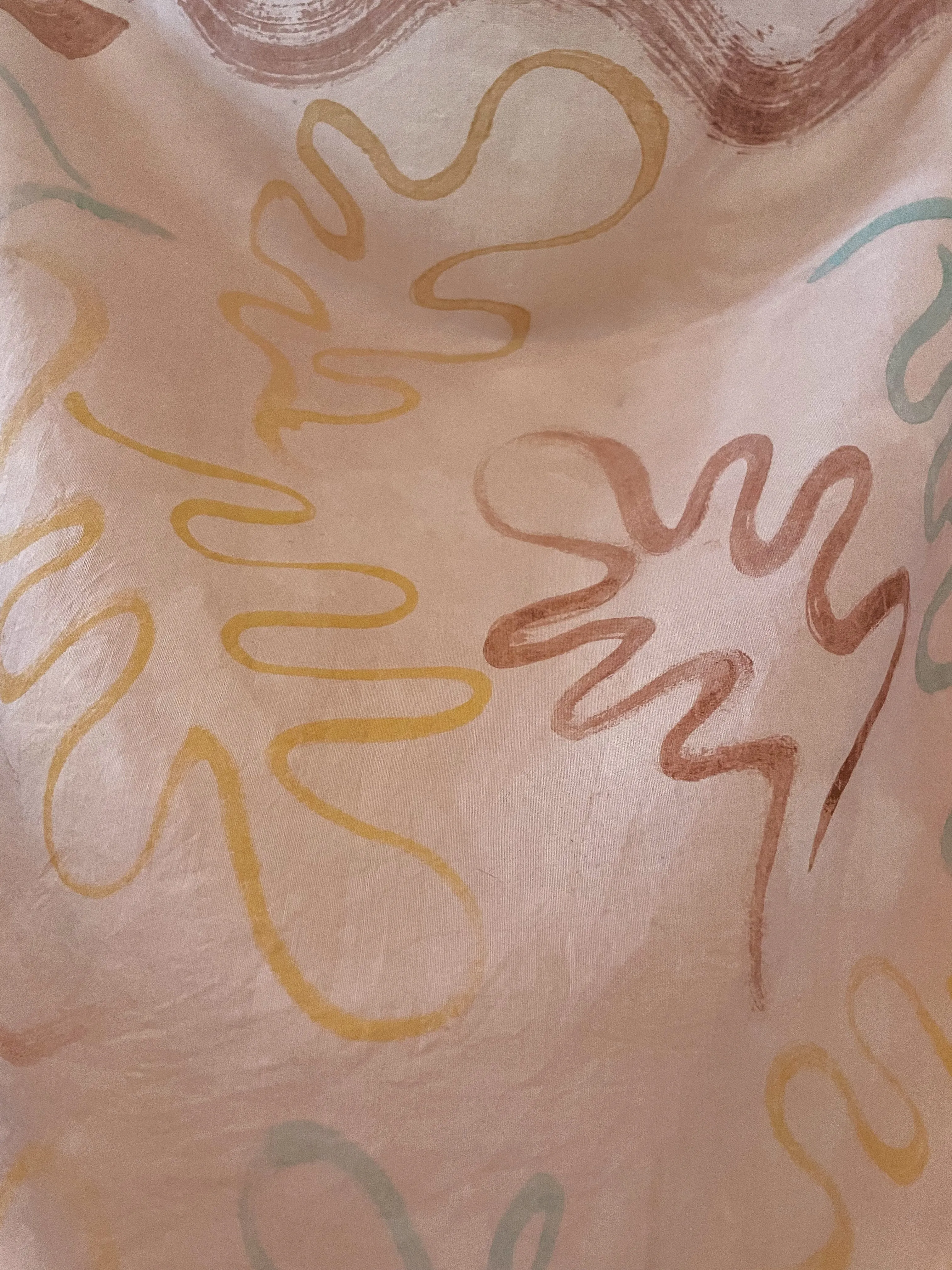 Hand-Painted Scarf - Autumn Leaves