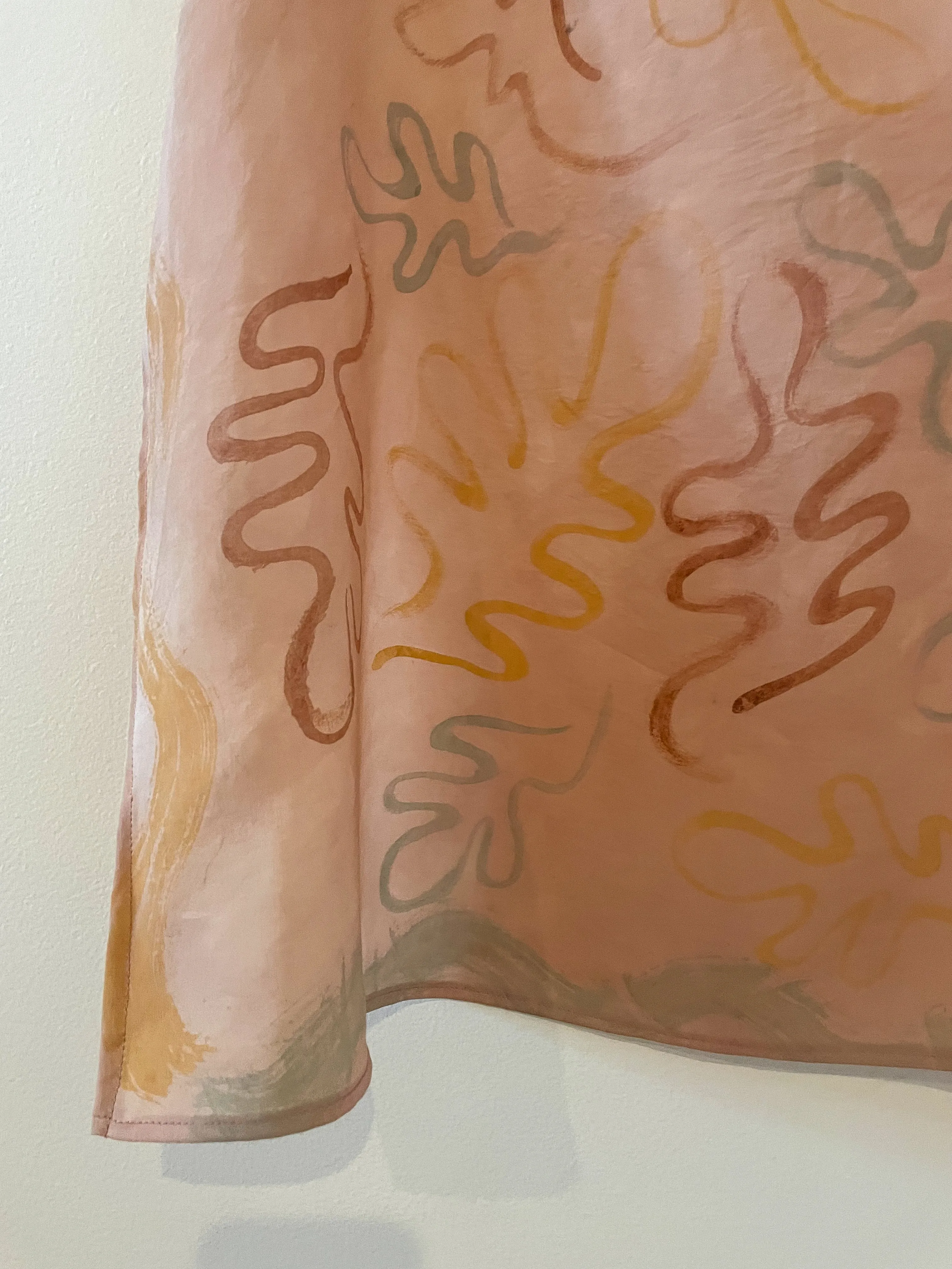 Hand-Painted Scarf - Autumn Leaves
