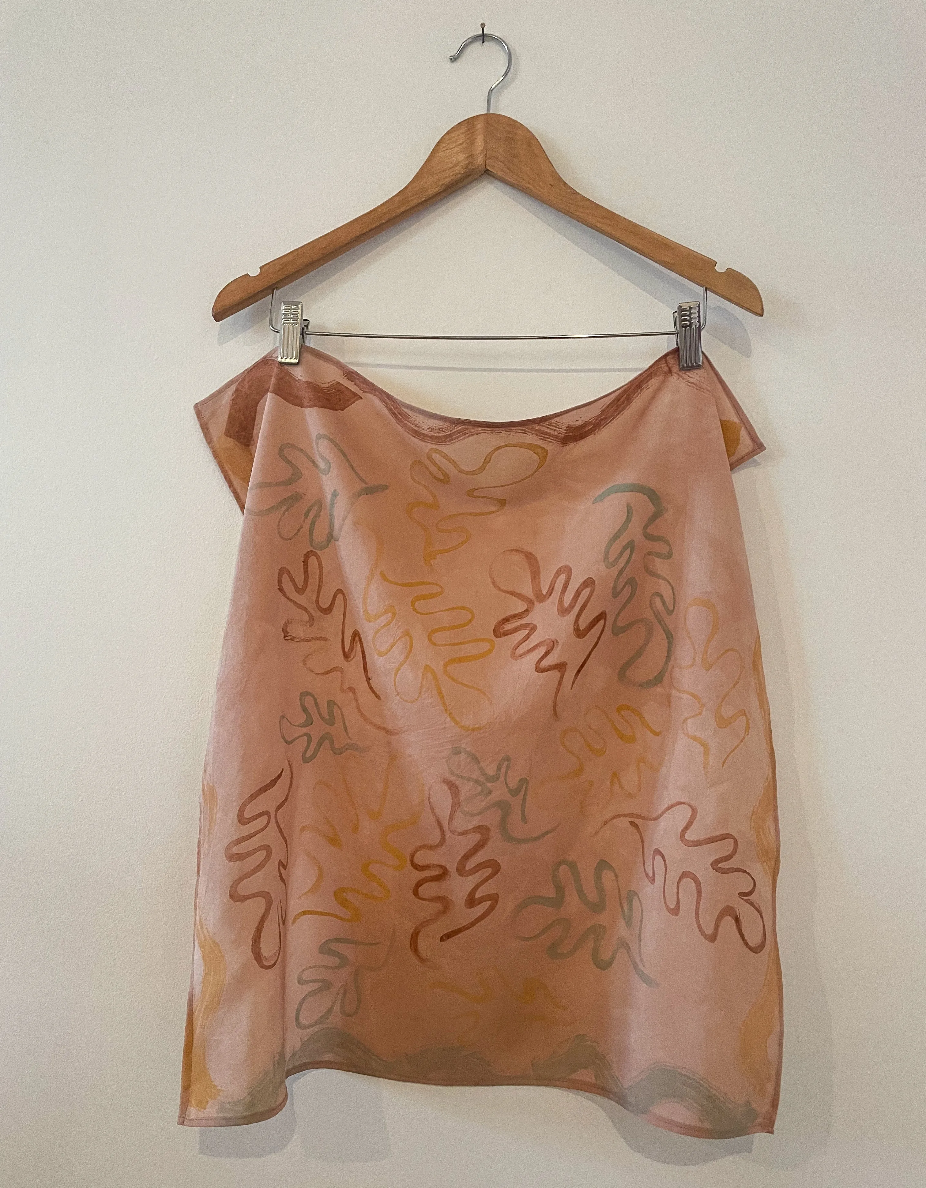 Hand-Painted Scarf - Autumn Leaves