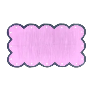 Handmade Scalloped Cotton Rug - Pink/Dark Gray