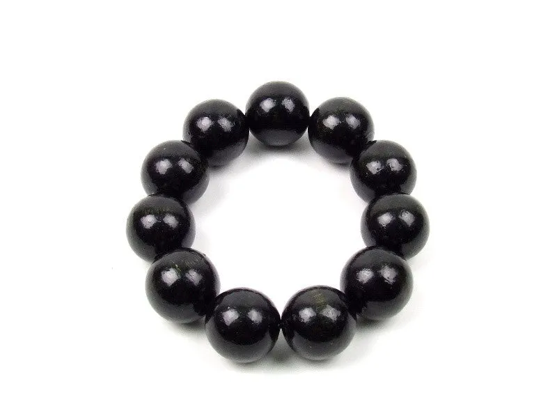 Handmade Wooden Bead Necklace and Bracelet Set (Korale Goralskie)- Black