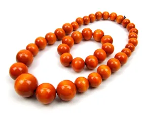 Handmade Wooden Bead Necklace and Bracelet Set (Korale Goralskie)- Orange