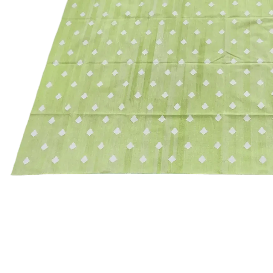 Handwoven Reversible Diamond Cotton Rug - Olive
