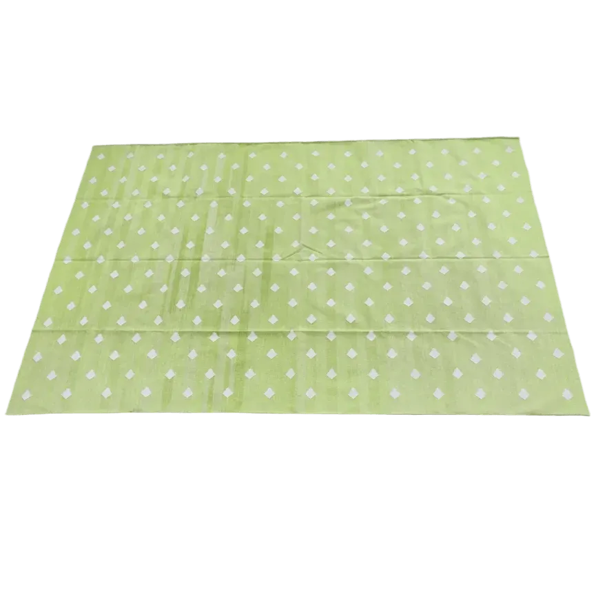 Handwoven Reversible Diamond Cotton Rug - Olive