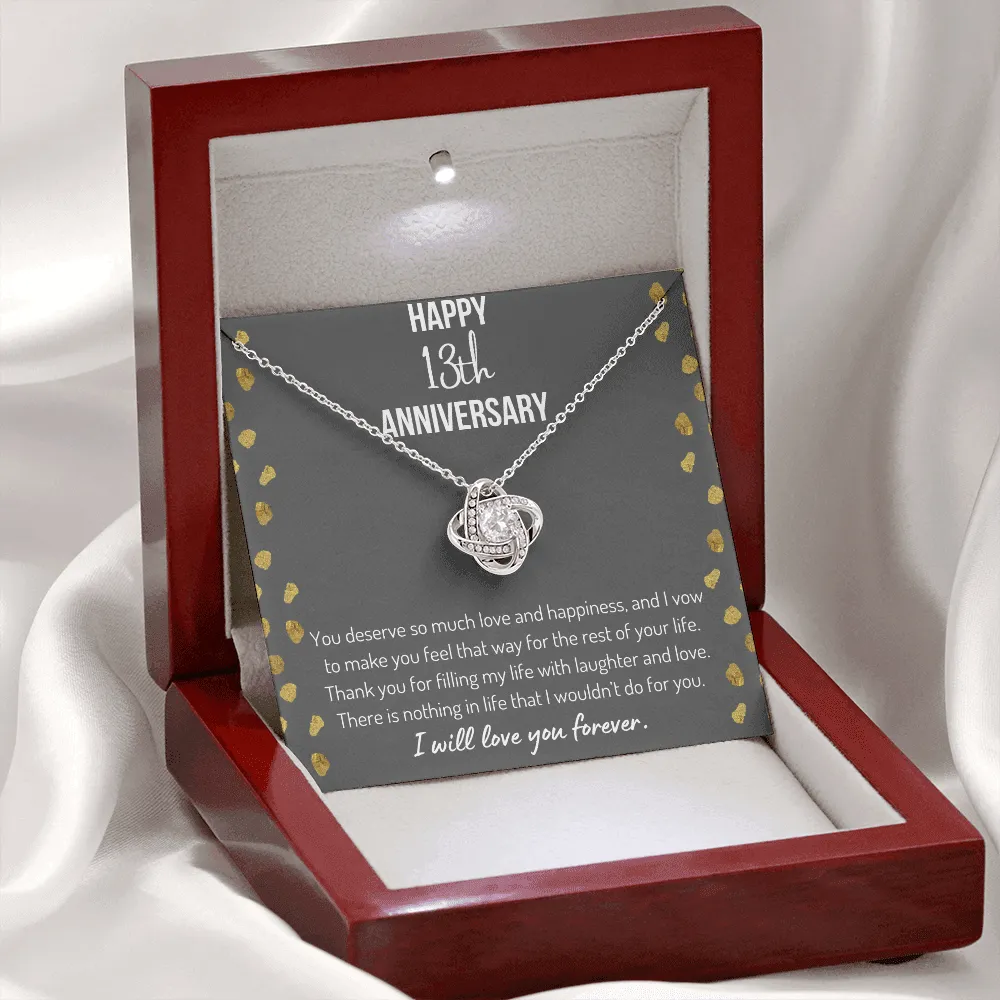 Happy 13th Anniversary Love Knot Necklace