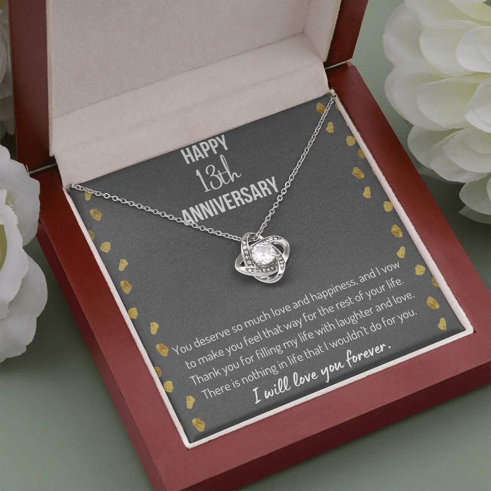 Happy 13th Anniversary Love Knot Necklace