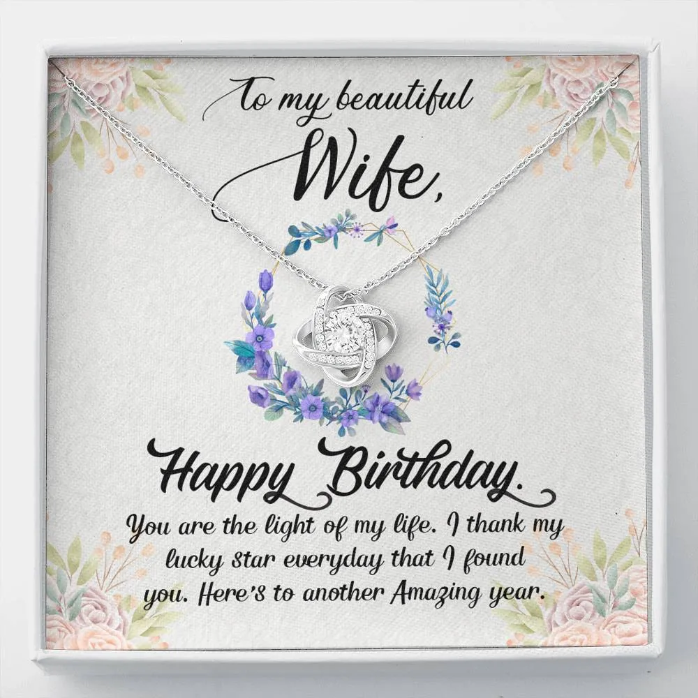 Happy Birthday-Love Knot Necklace for Wife