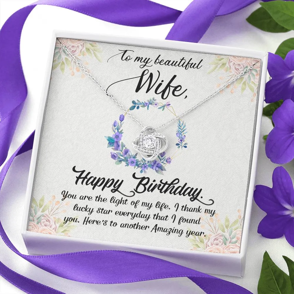 Happy Birthday-Love Knot Necklace for Wife