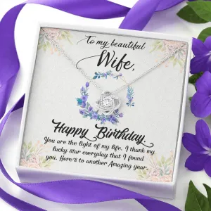Happy Birthday-Love Knot Necklace for Wife