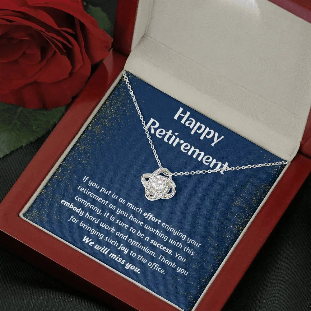 Happy Retirement Love Knot Necklace