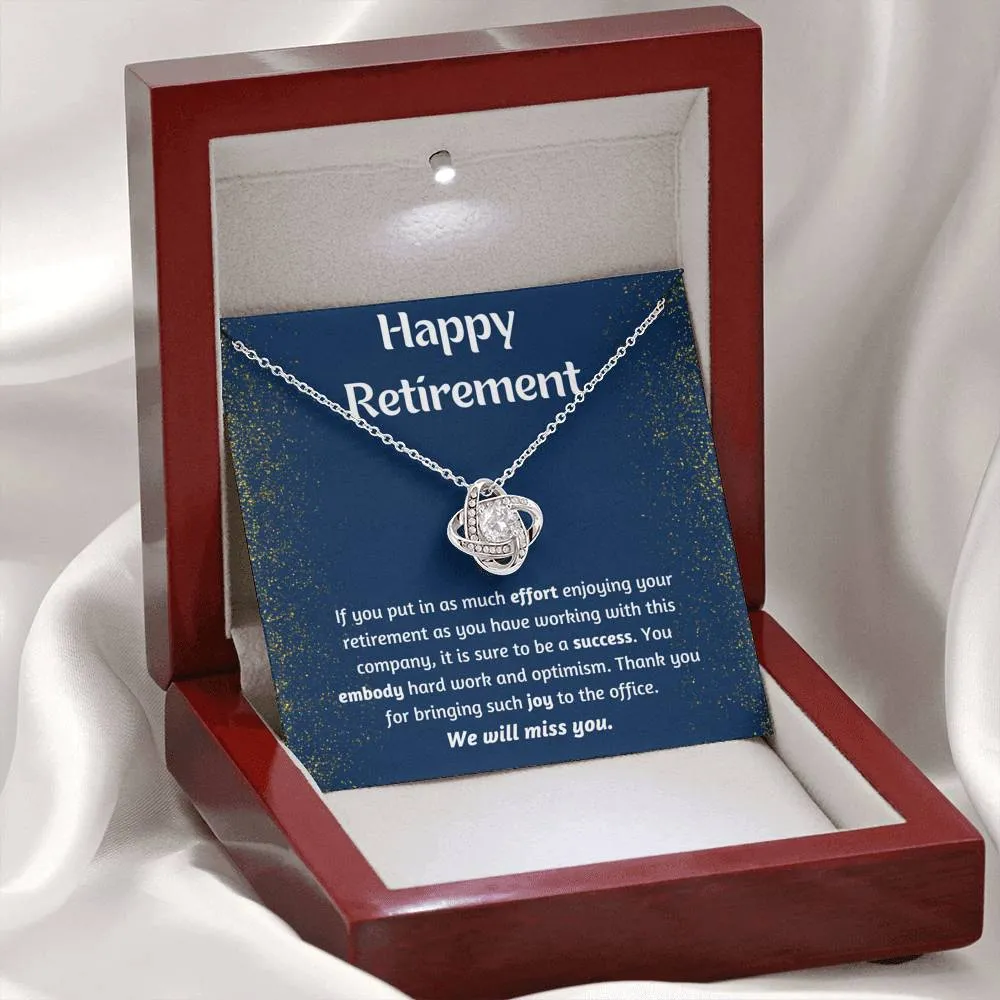 Happy Retirement Love Knot Necklace