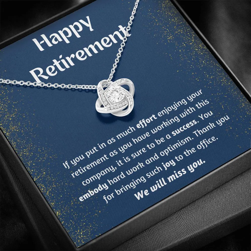 Happy Retirement Love Knot Necklace