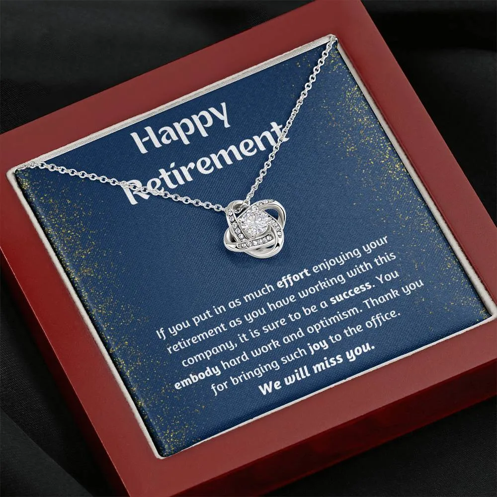 Happy Retirement Love Knot Necklace