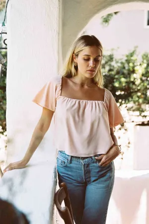 Harlow Top | Soft Pink Silk Top