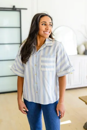 Hazel Blues® |  Tailored to Relax Striped Button Down