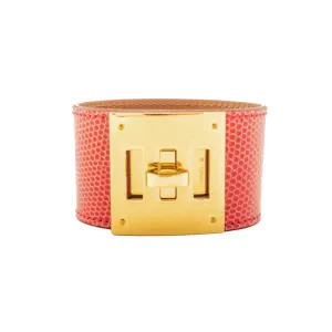 Hermes Bougainvillier Lizard Kelly Dog Gold