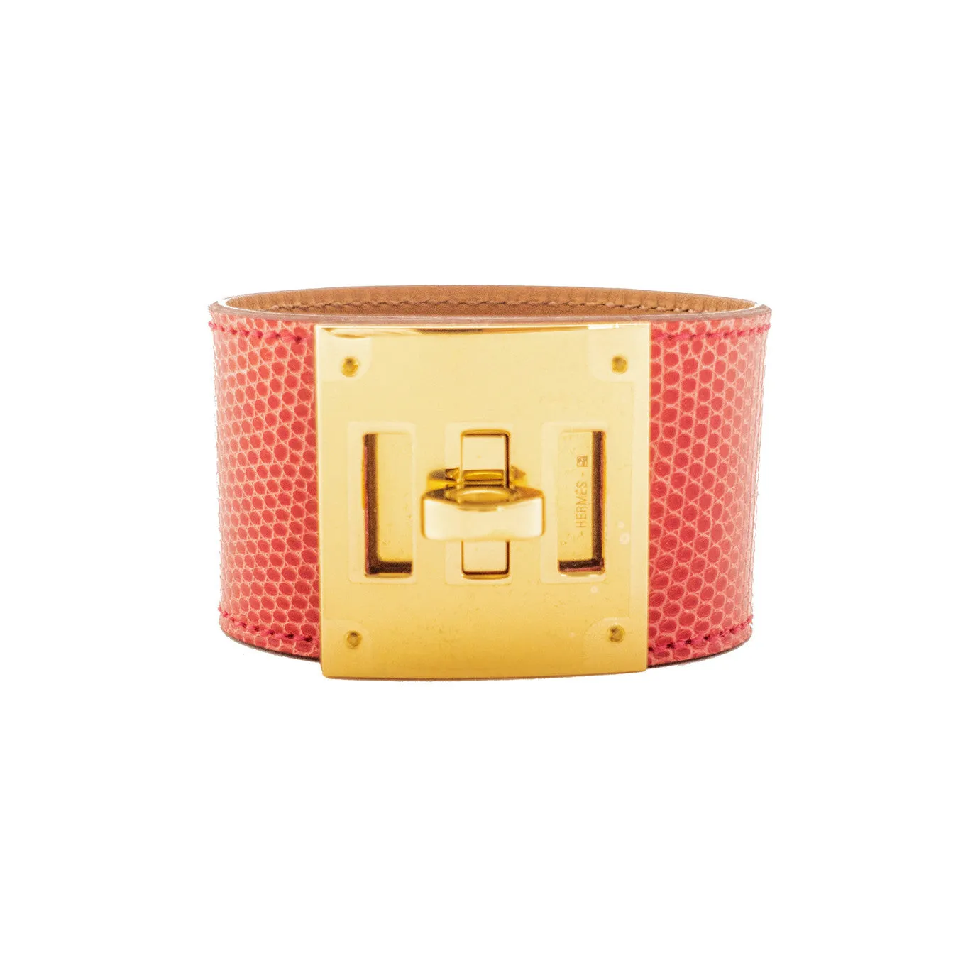 Hermes Bougainvillier Lizard Kelly Dog Gold