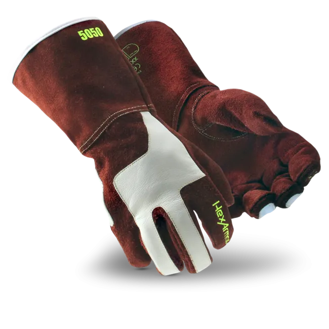 HexArmor 5050 HeatArmor, Cowhide Leather, Welding Glove, Cut A6