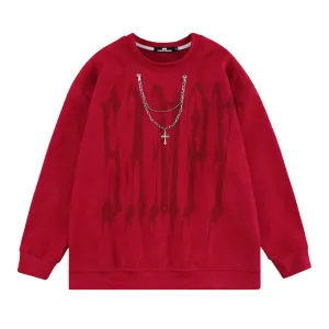 Hip Hop Suede Alphabet Sweatshirt