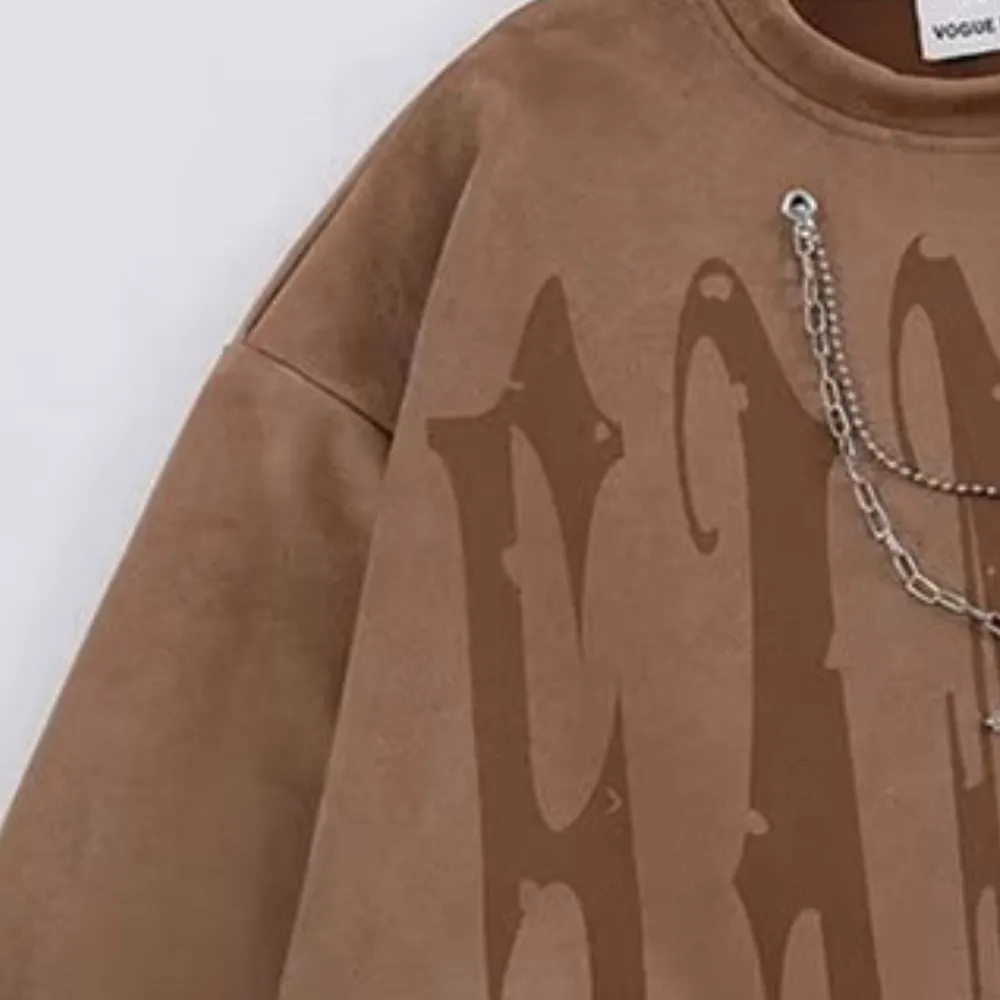 Hip Hop Suede Alphabet Sweatshirt