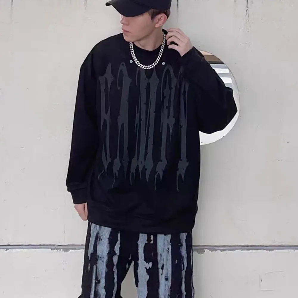 Hip Hop Suede Alphabet Sweatshirt