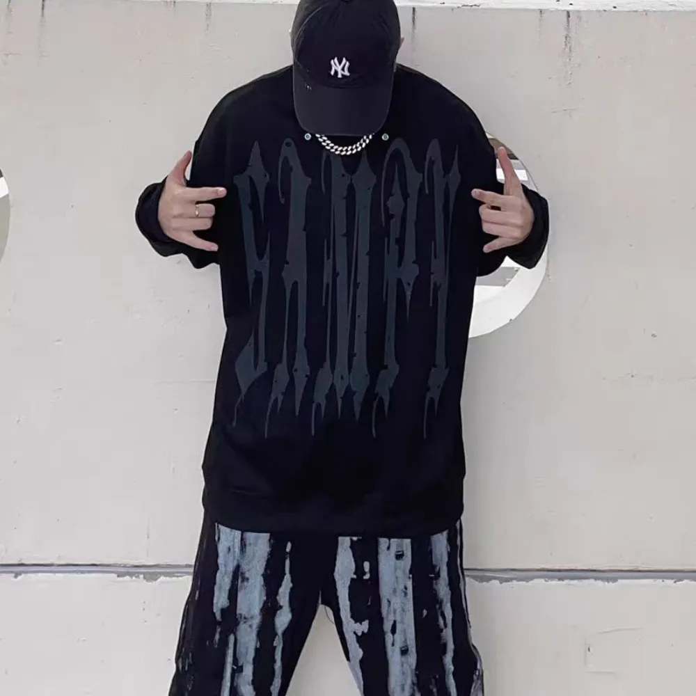 Hip Hop Suede Alphabet Sweatshirt