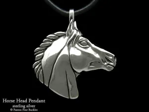 Horse Head Pendant Necklace Sterling Silver