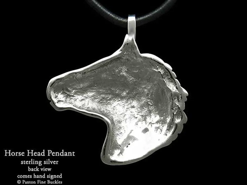 Horse Head Pendant Necklace Sterling Silver