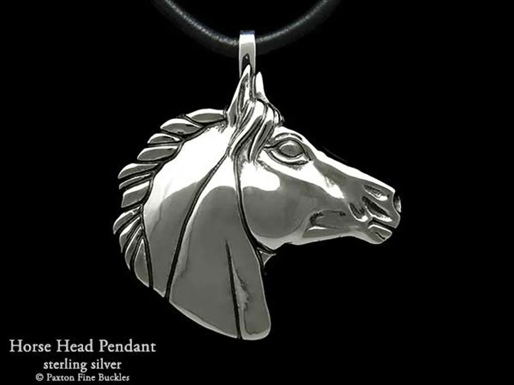 Horse Head Pendant Necklace Sterling Silver