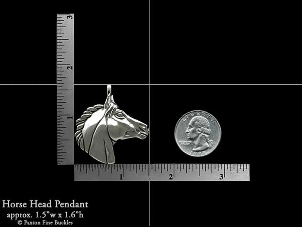 Horse Head Pendant Necklace Sterling Silver
