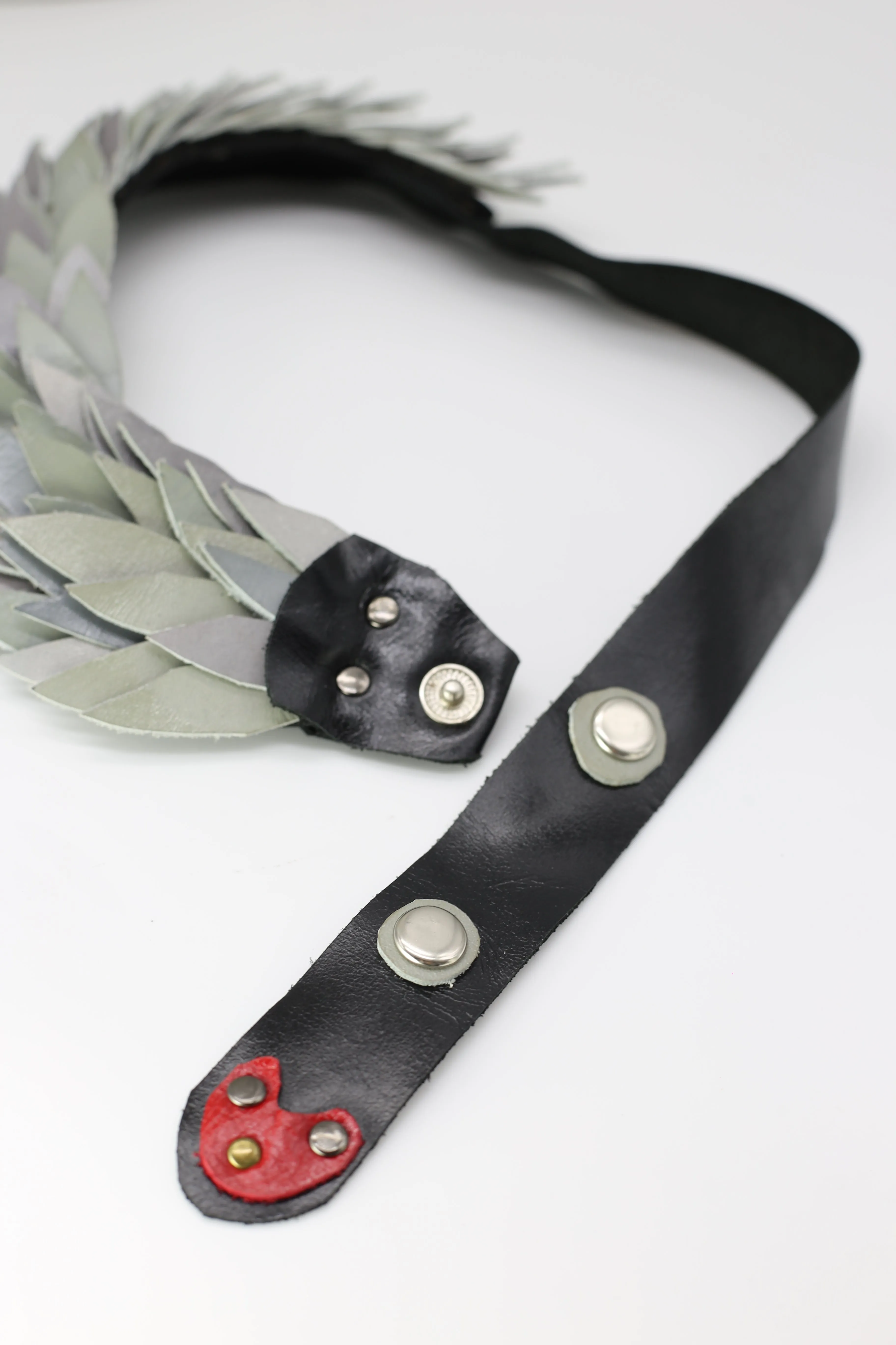 Hummingbird Tail Neckalce From Recycled Leather