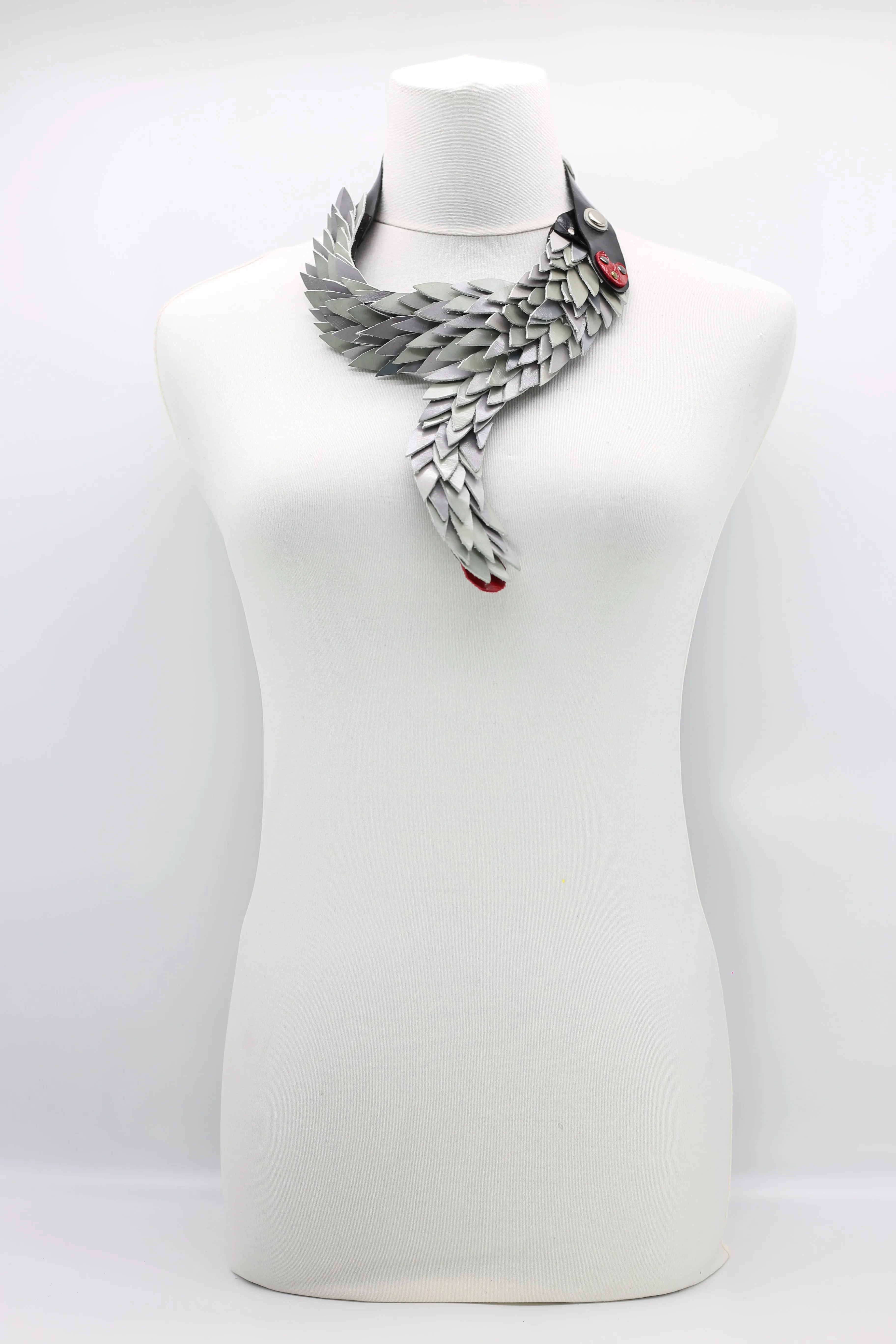 Hummingbird Tail Neckalce From Recycled Leather