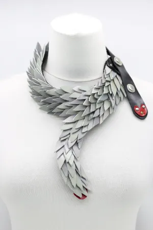 Hummingbird Tail Neckalce From Recycled Leather