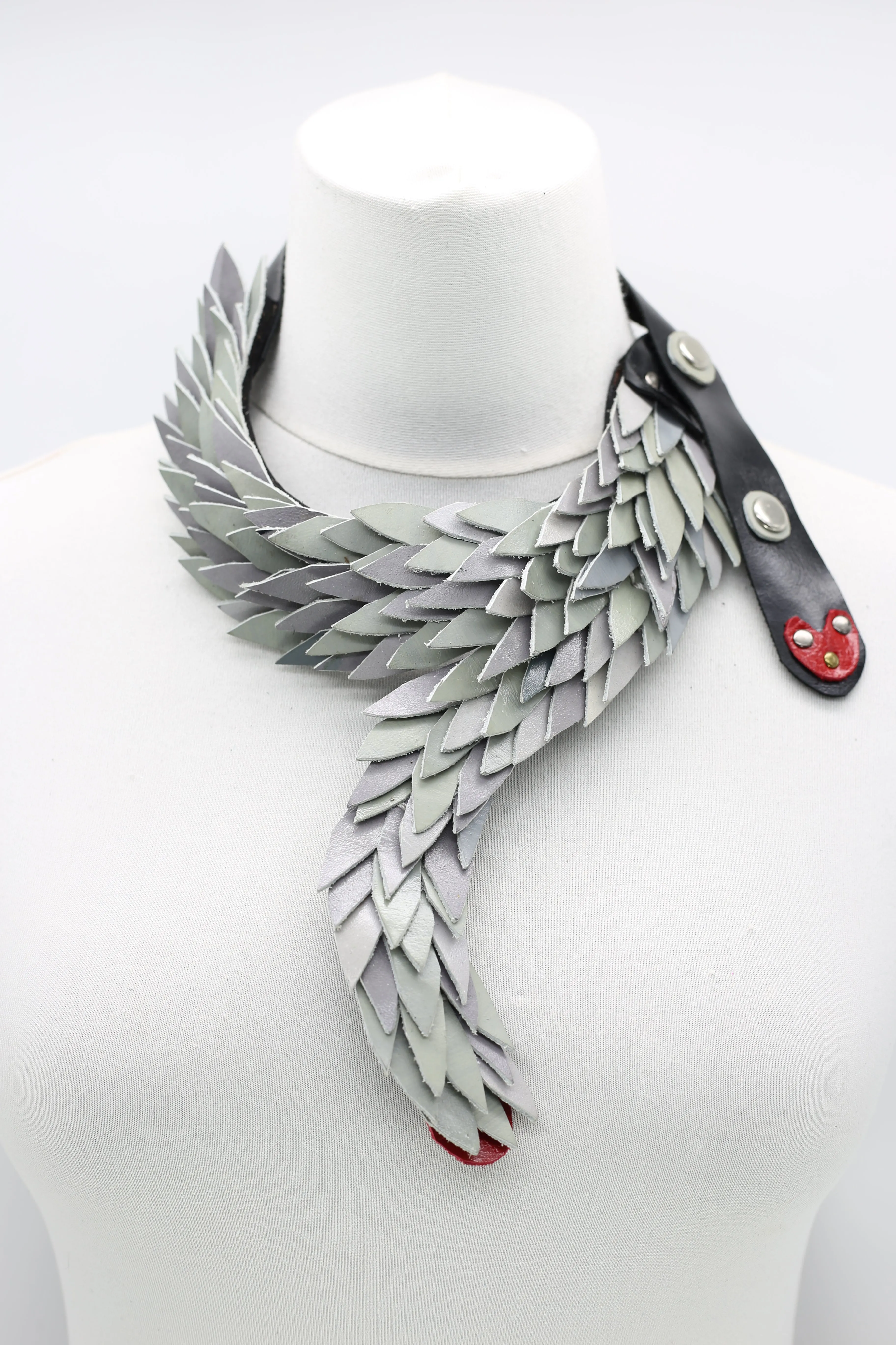 Hummingbird Tail Neckalce From Recycled Leather