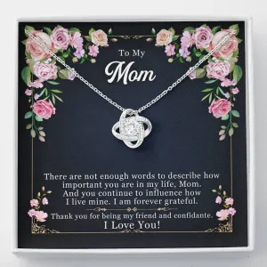 I am forever grateful for you-Love Knot Necklace for Mom