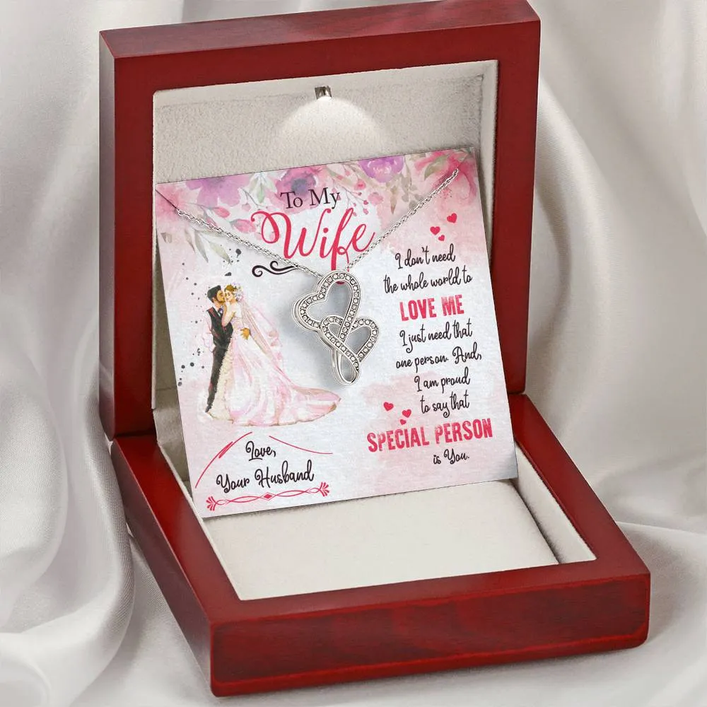 I just need you-Double Hearts Necklace for Wife