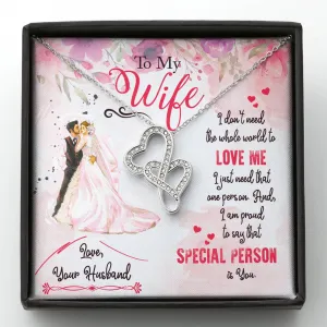 I just need you-Double Hearts Necklace for Wife