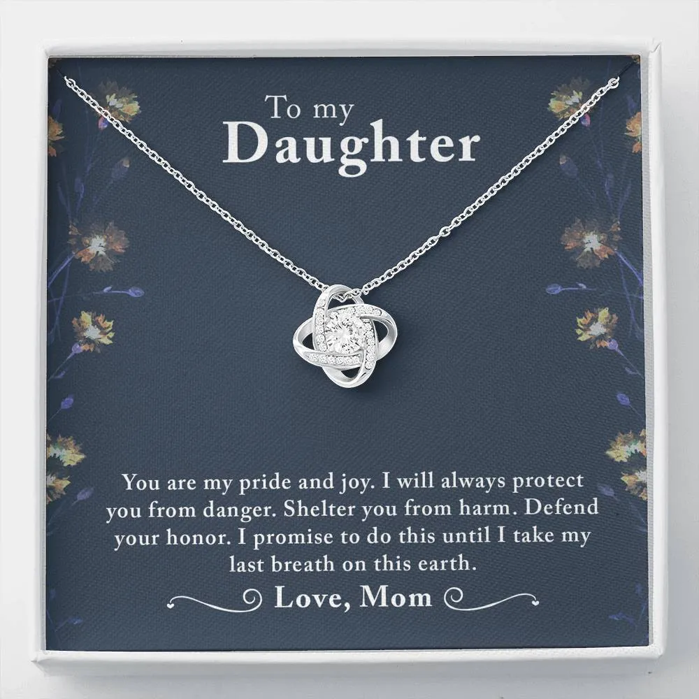 I will always protect you-Love Knot Necklace for Daughter From Mom