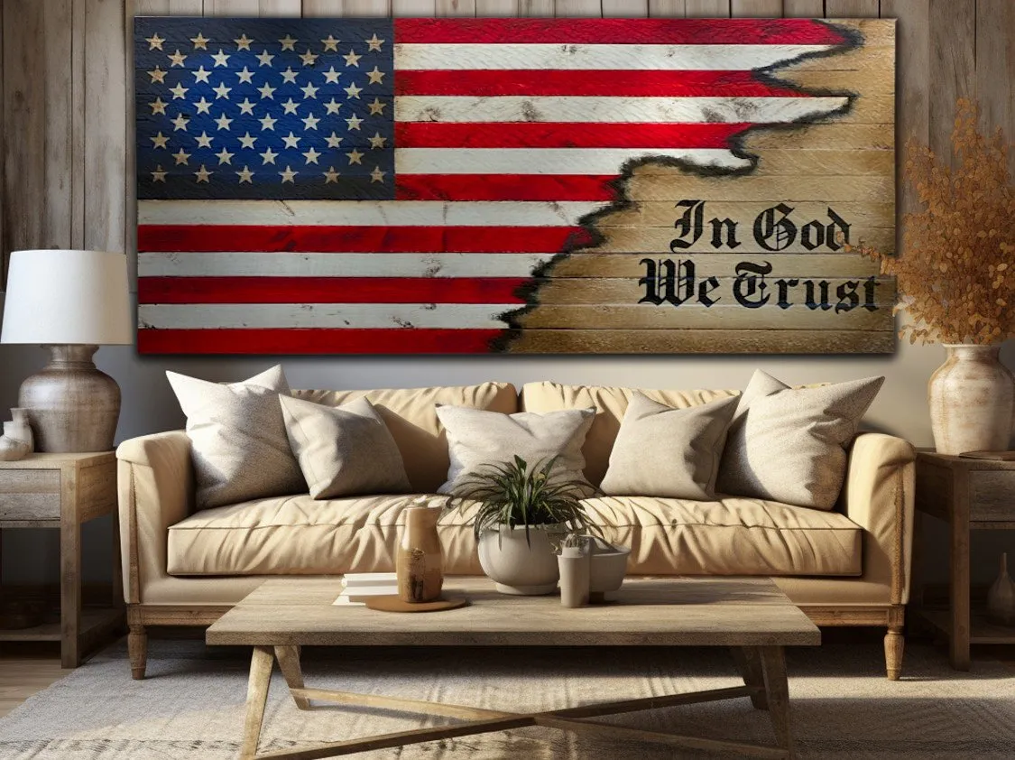 In God We Trust Flag - Wood Flags