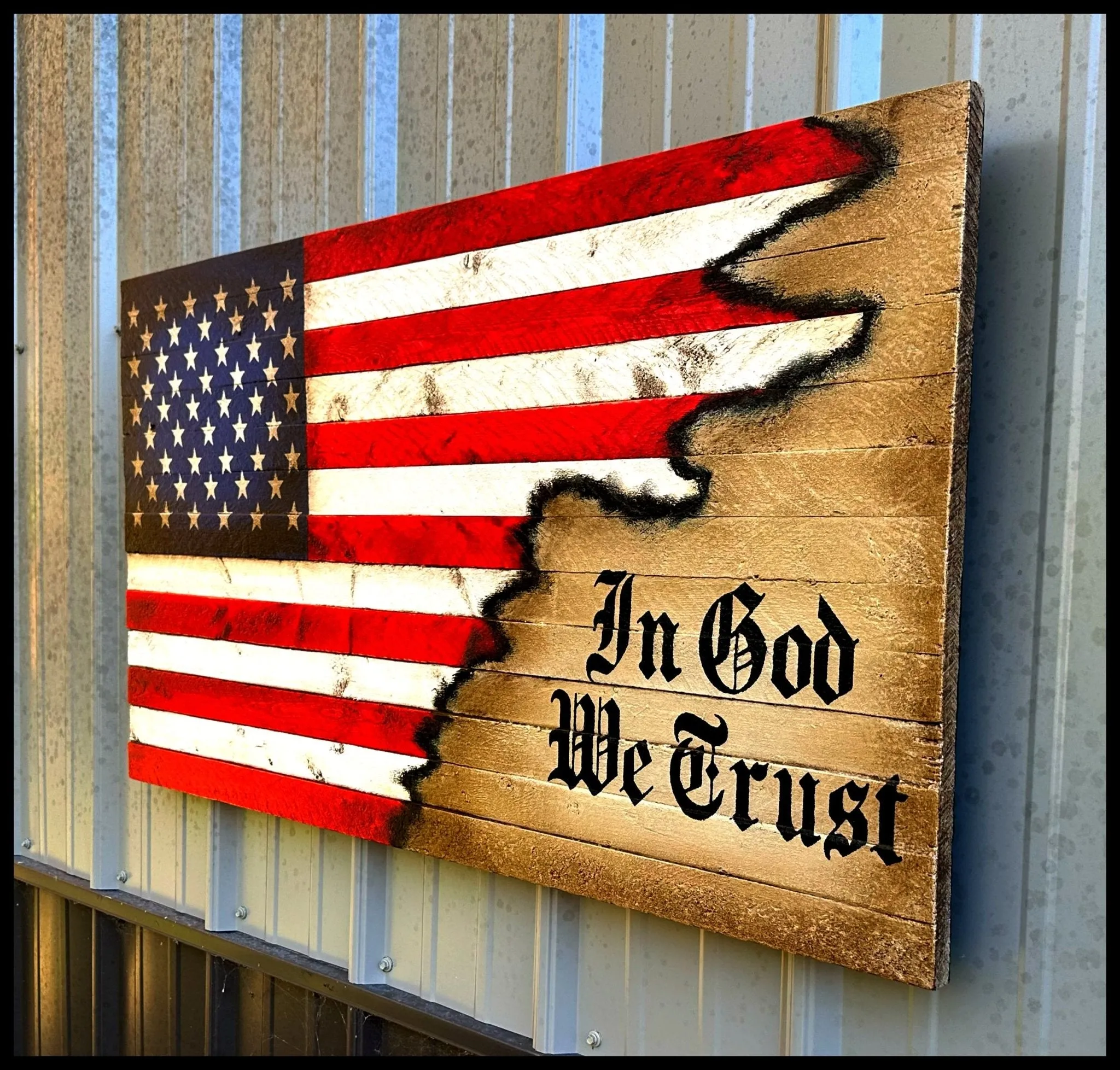 In God We Trust Flag - Wood Flags